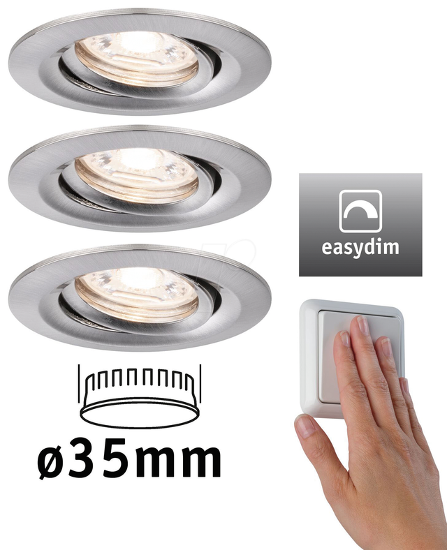 PLM 92973 - Einbauleuchte Mini Nova Plus Coin, 3x4,2 W, 2700 K , 15°, eisen