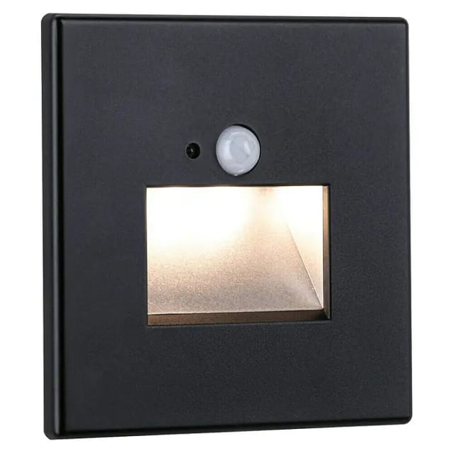 PLM 93135 - Wandeinbauleuchte Edge Quadro, 1,2W, 25lm, 2700 K, eckig, schwar