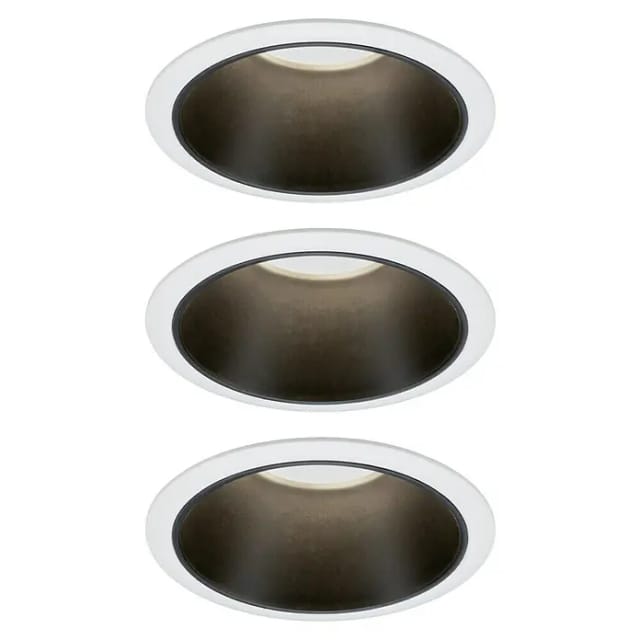 PLM 93402 - Einbauleuchte LED Cole 3 x 6,5 W, 2700 K, schwarz/weiß matt