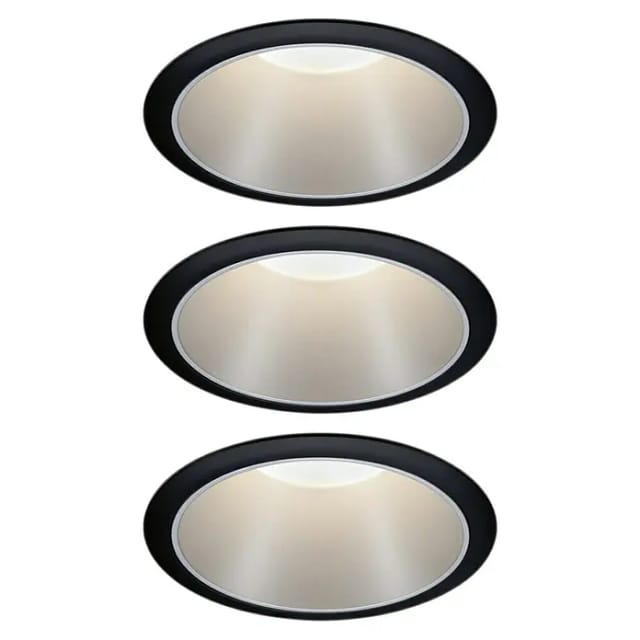 PLM 93408 - Einbauleuchte LED Cole 3 x 6,5 W, 2700 K, schwarz/silber