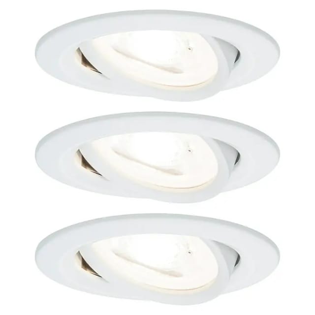 PLM 93431 - Einbauleuchte Nova, 6,5 W, 2700 K, 50°, rund, weiß matt, 3er Set