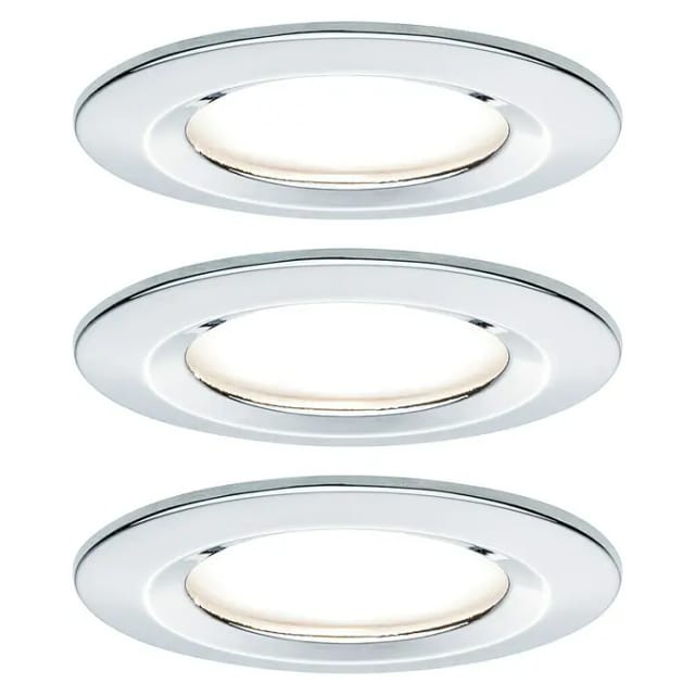 PLM 93481 - Einbauleuchte Nova starr, GU10, 3x6,5 W, 2700 K, rund, chrom