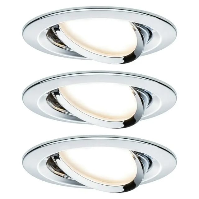 PLM 93488 - Einbauleuchte Nova Coin, 3x6 W, 2700 K, 50°, rund, dimmbar, chro