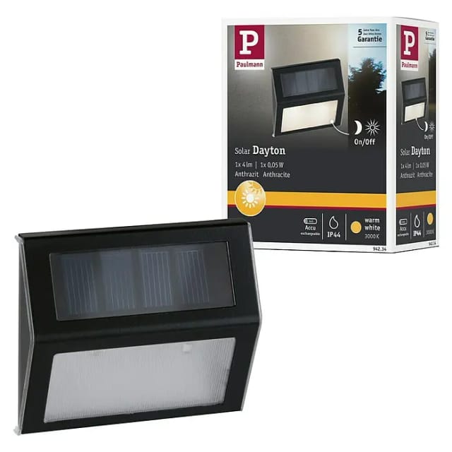 PLM 94234 - LED-Solarleuchte, Strahler, grau, IP44