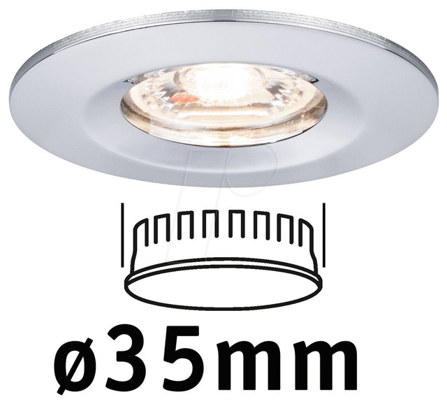 PLM 94302 - Einbauleuchte Nova Mini Coin starr, 4 W, 2700 K, rund, chrom