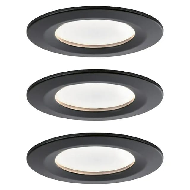 PLM 94473 - Einbauleuchte Nova Coin, 3x 6,5 W, 460 lm, 2700 K, schwarz matt,