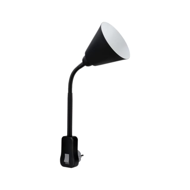 PLM 95427 - Steckdosenleuchte Junus, E14, flexibel, schwarz