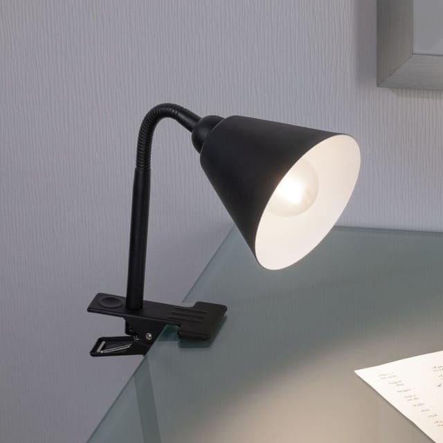 PLM 95430 - Klemmleuchte Vitis, E14, flexibel, schwarz