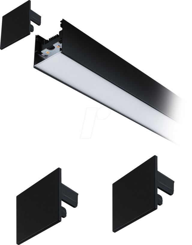 PLM 98626 - Linion Endkappe, schwarz matt, 2er-Pack