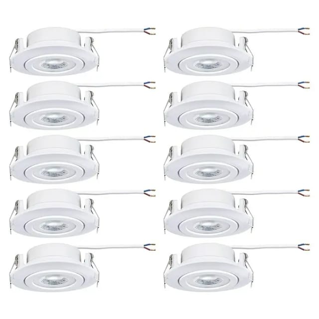 PLM 99996 - Einbauleuchte, 4,8 W, 3000 K, 450 lm, rund, weiß matt, 10er Set