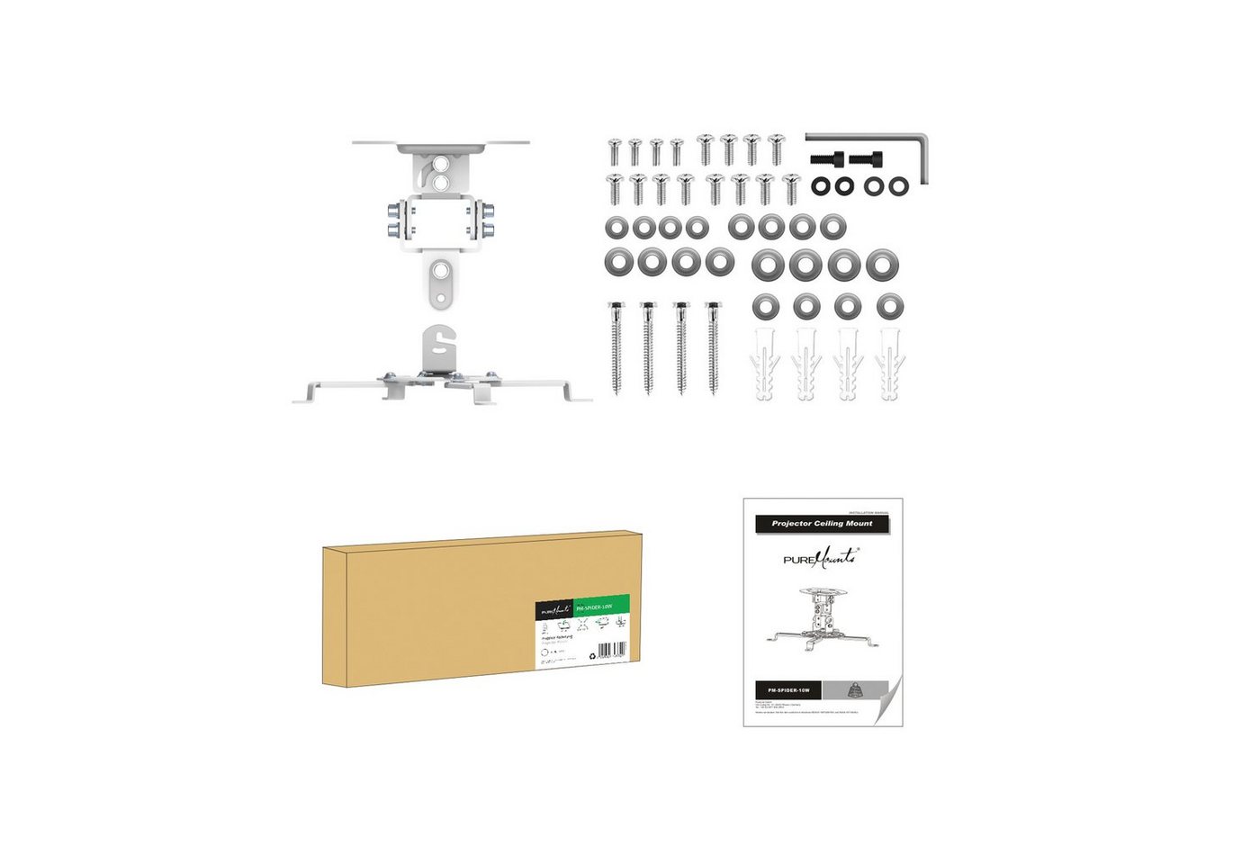 PM-SPIDER-10W - Deckenhalterung für Beamer, max. 13,5 kg, weiß Bild 4