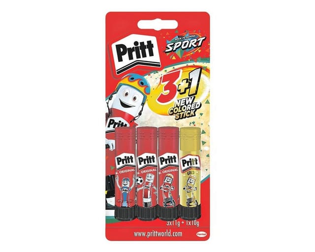 PRITT 9HPBS4B - Klebestift, das Original, 3x 11g, 1x 10g orange