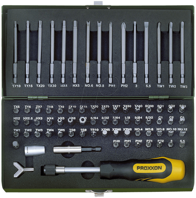 PROXXON 23107 - Bit-Satz, 75-teilig Security Bits