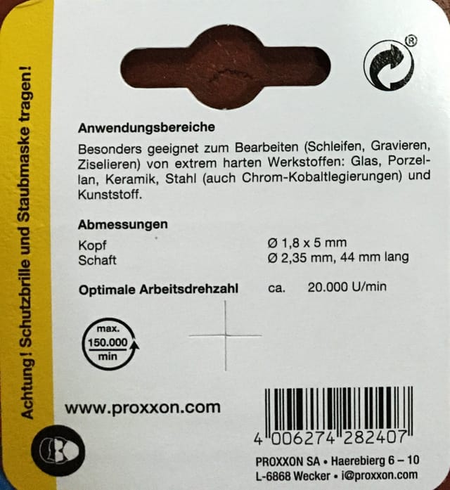 PROXXON 28240 - Diamantschleifstift, 1,8 mm