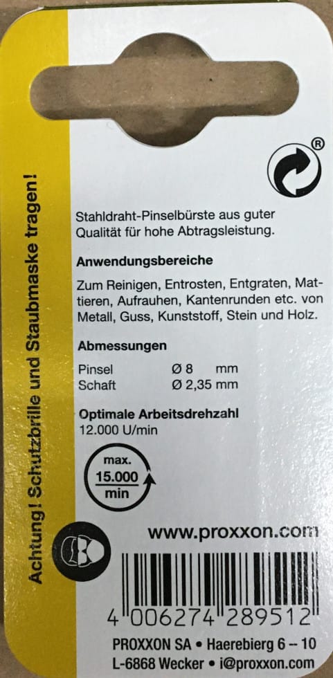 PROXXON 28951 - Stahlbürste, 8 mm, 2-teilig