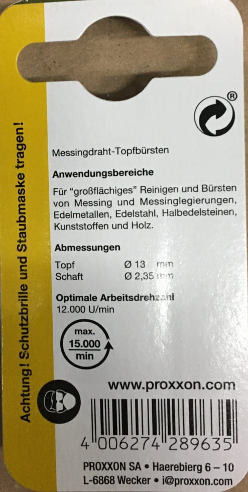 PROXXON 28963 - Messingbürste, 22 mm, 2-teilig