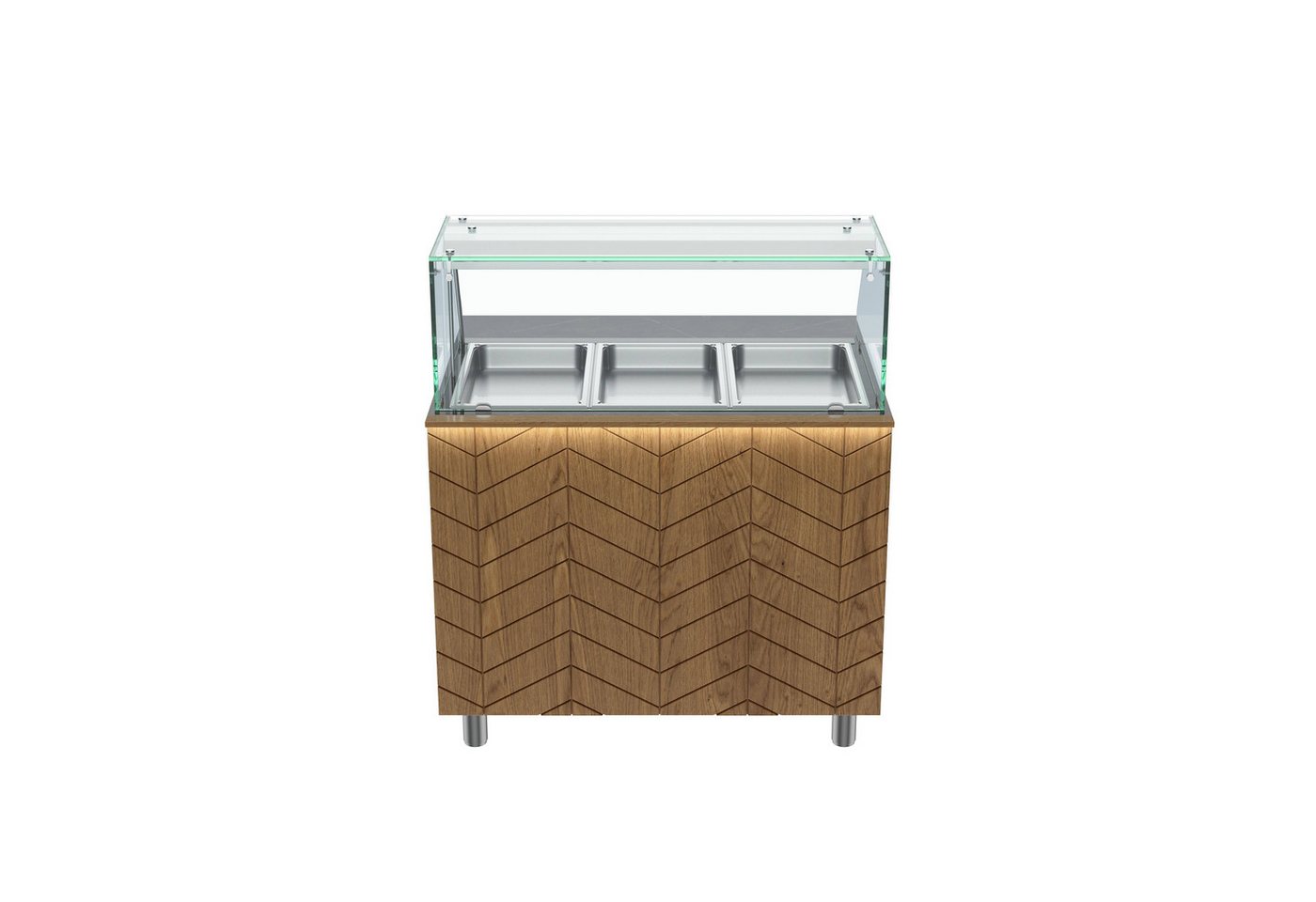 Gastronics Pizzaofen Bain Marie Warmtheke Premium 107 x 80 x 145 cm schwarzer Compact LED Bild 3