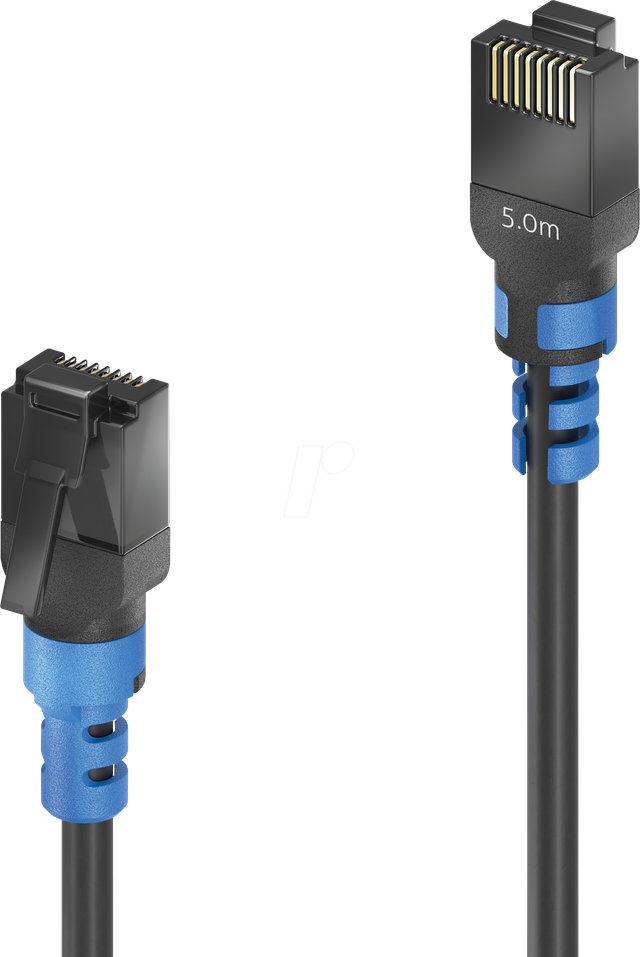 PURE FIPC100050 - Patchkabel, Cat.6a, U/UTP, schwarz, 5 m