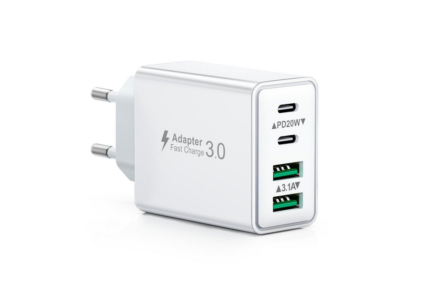 Bundviel 4-fach Schnellladegerät 40W Netzteil 2x USB-C + 2x USB USB-Ladegerät Bild 5