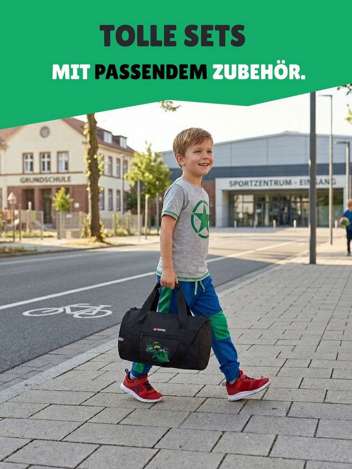 LEGO® Bags Schulranzen Lego Ninjago Schultasche Easy Green ab der 1. Klasse (Set, 8-tlg., inkl. Ninjago Brotdose, Trinkflasche und Sporttasche), ergonomisch, 790 Gramm leicht, mit Brustgurt, Ninja Lloyd Bild 3