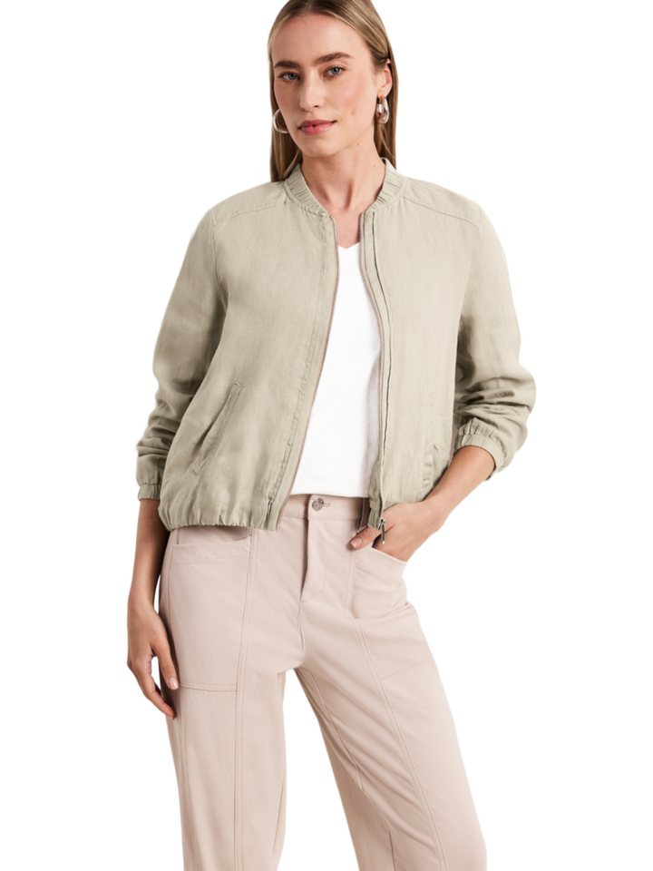 STREET ONE Outdoorjacke natur,Casual,Leinen,Unifarben,Rundhals,Lang,Casual Fit Bild 2