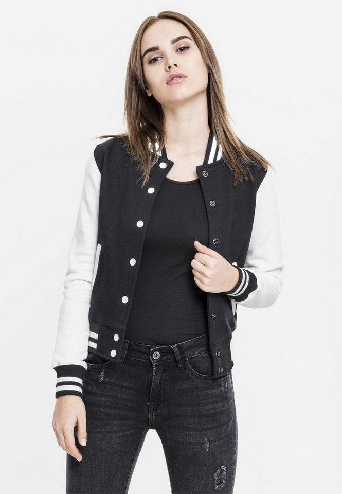URBAN CLASSICS Outdoorjacke Ladies 2-tone College Sweatjacket Collegejacke Damen Bild 2