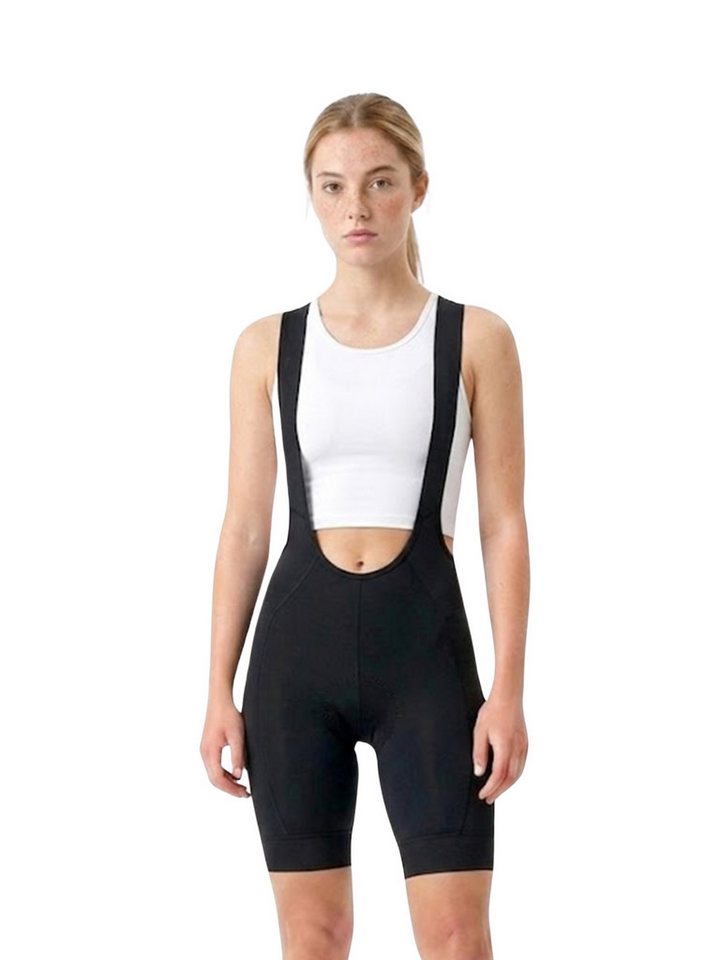 Wulibike Fahrradhose Radhose Damen Trägerhose V-Träger 3D Polster 3 Taschen Reflektierend (1-tlg) V-förmige Kreuzträger für druckfreien Tragekomfort Bild 5