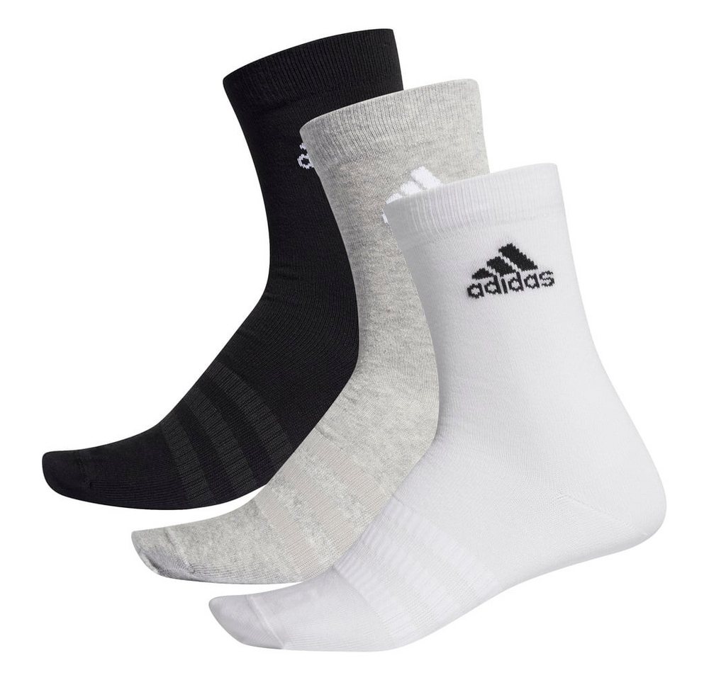adidas Performance Sportsocken Crew Light grau/weiss/schwarz - 3 Paar