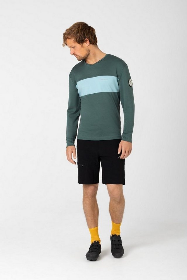SUPER.NATURAL Radtrikot Merino Fahrradtrikot M GRAVIER LS Merino-Materialmix mit reflektierenden Logos