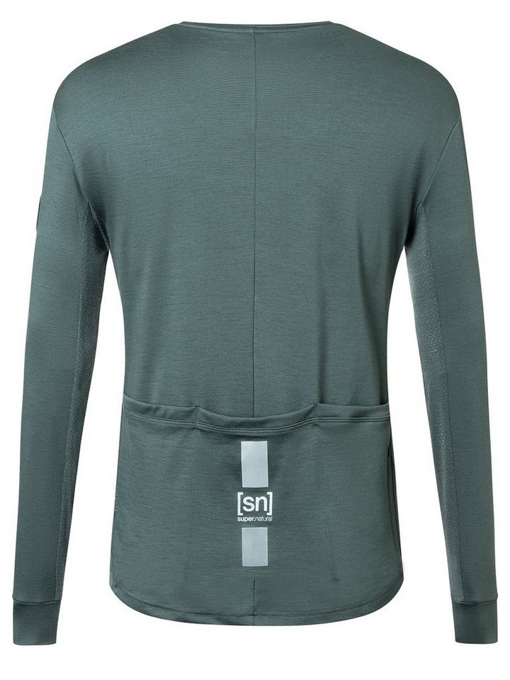 SUPER.NATURAL Radtrikot Merino Fahrradtrikot M GRAVIER LS Merino-Materialmix mit reflektierenden Logos Bild 4