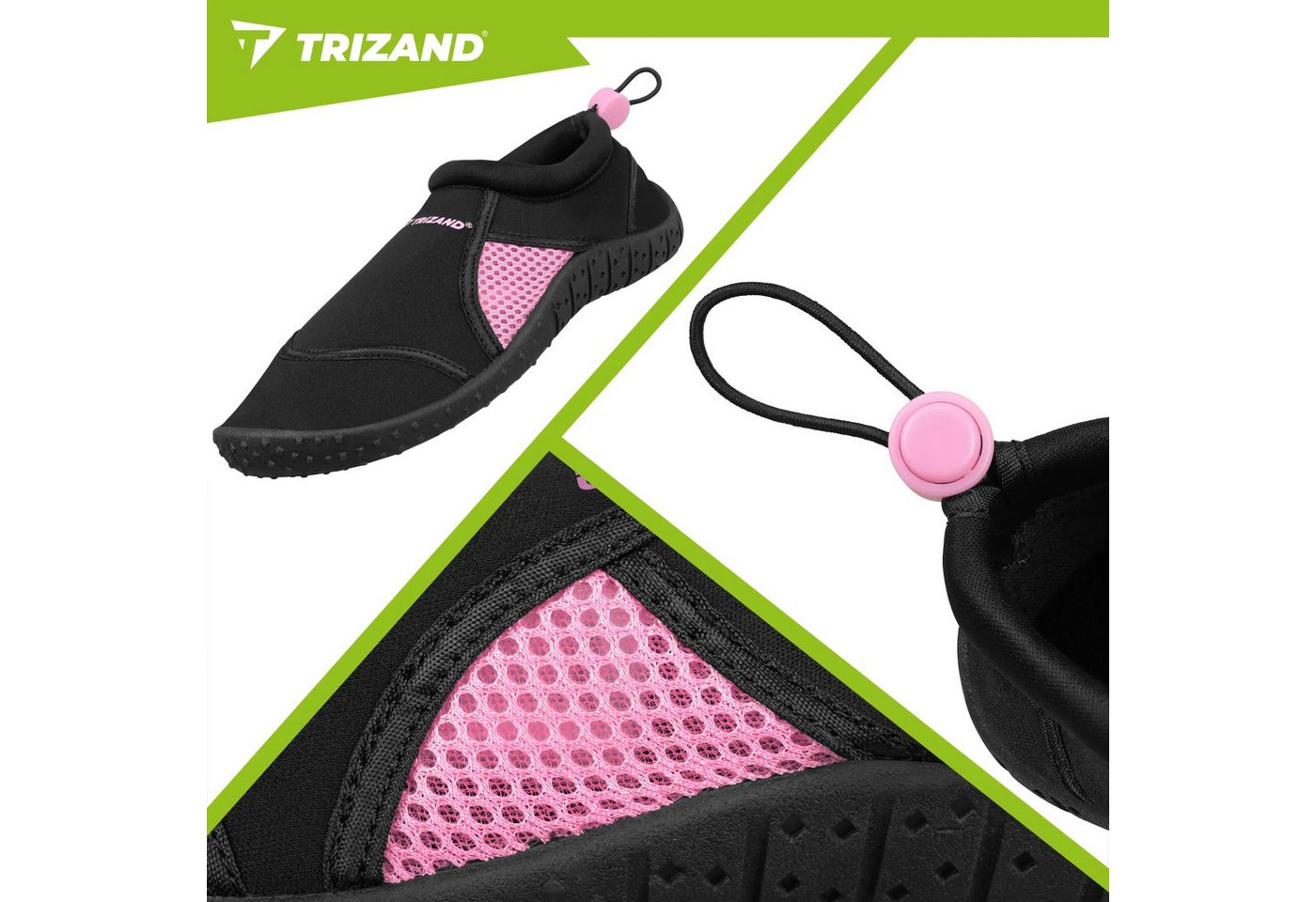 Trizand Badeschuhe Strandschuhe Wassersportschuhe Wasserschuh (Spar-Set, 1-tlg., 36) rutschfest, 5 mm Sohle, schnelltrocknend, Mesh Bild 3