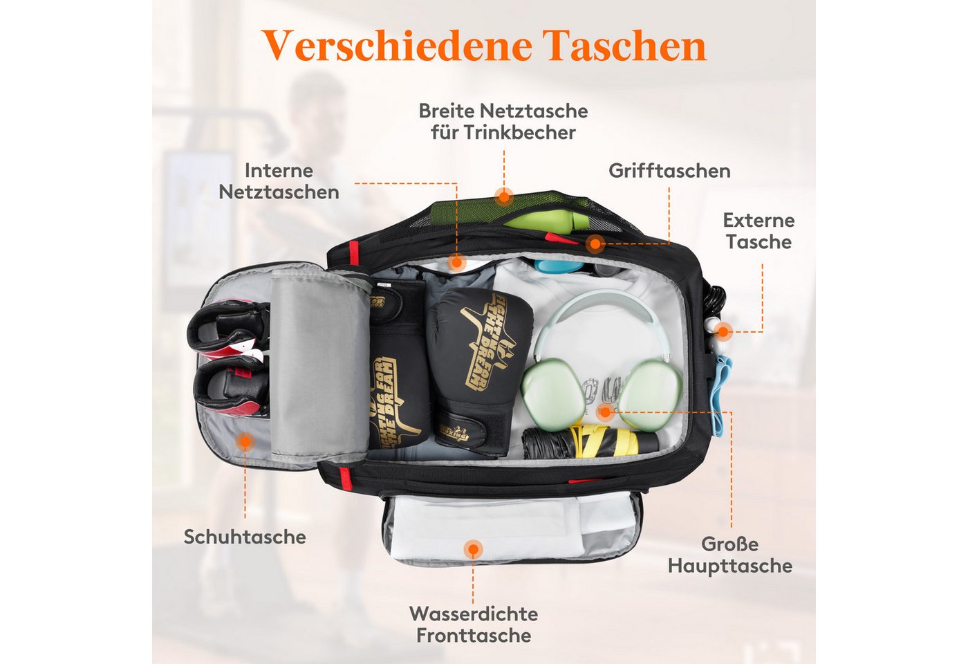 Lifewit Sportrucksack Sporttasche Herren, Reisetasche Rucksack mit Schuhfach und Nassfach Bild 3