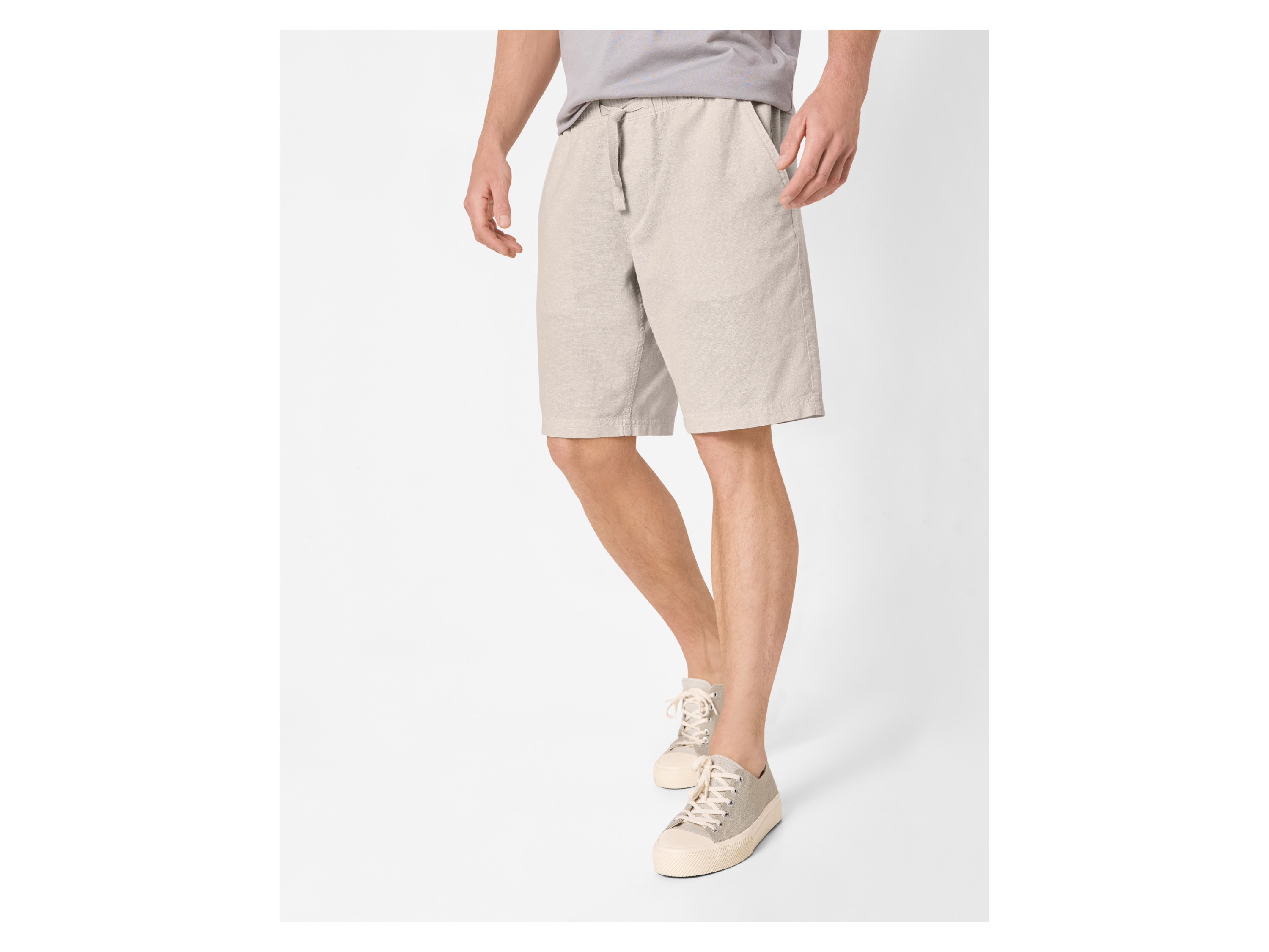 ESMARA MEN Herren Bermuda mit Leinen (Beige, S (44/46)) Bild 2