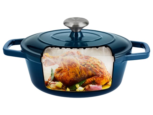 SILVERCREST® Premium Gusseisenbräter, Ø 24 cm (Blau)