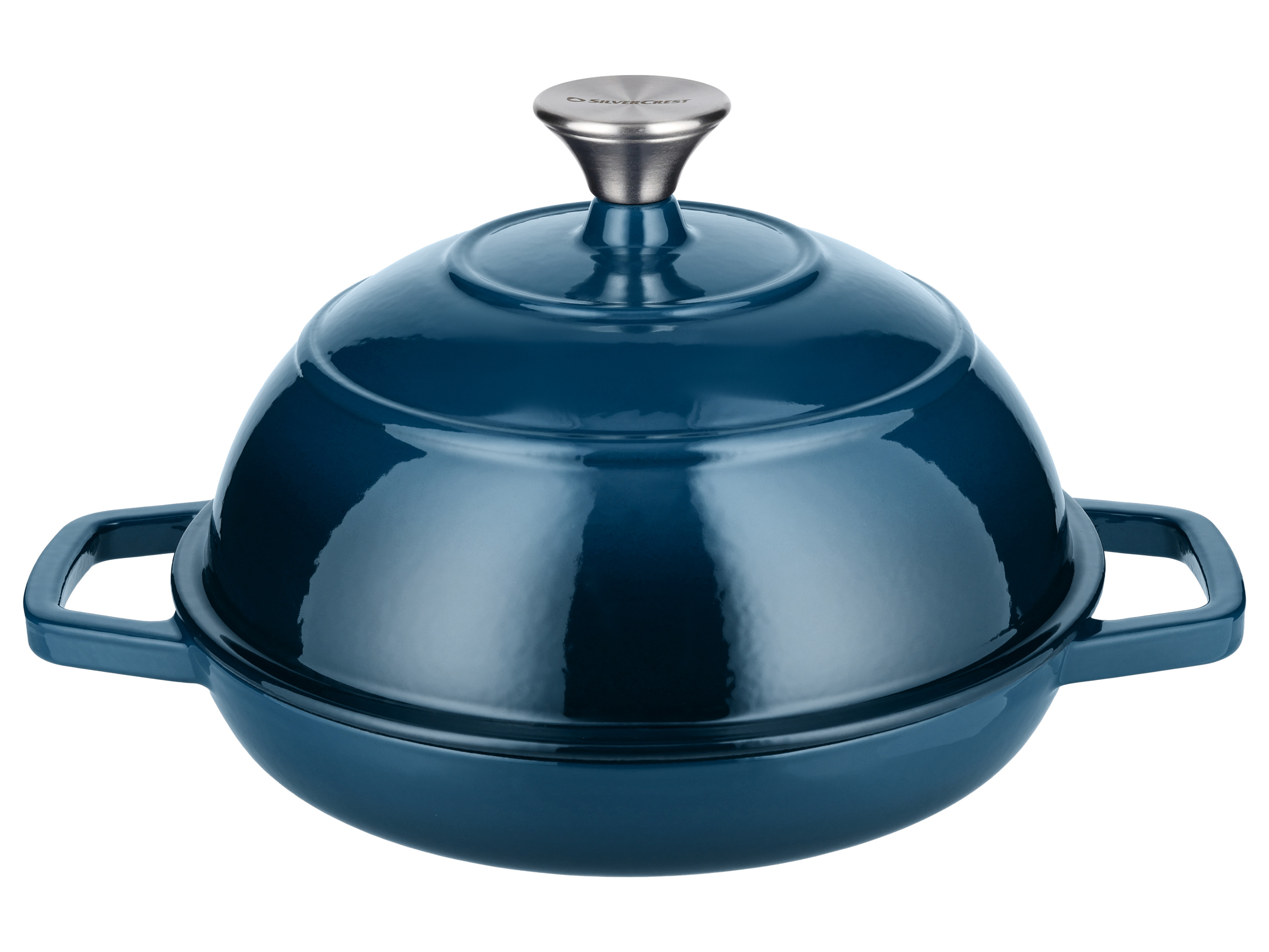SILVERCREST® Premium-Gusseisenbrottopf / Premium-Gusseisenbrotbackform (Rund, Blau) Bild 3
