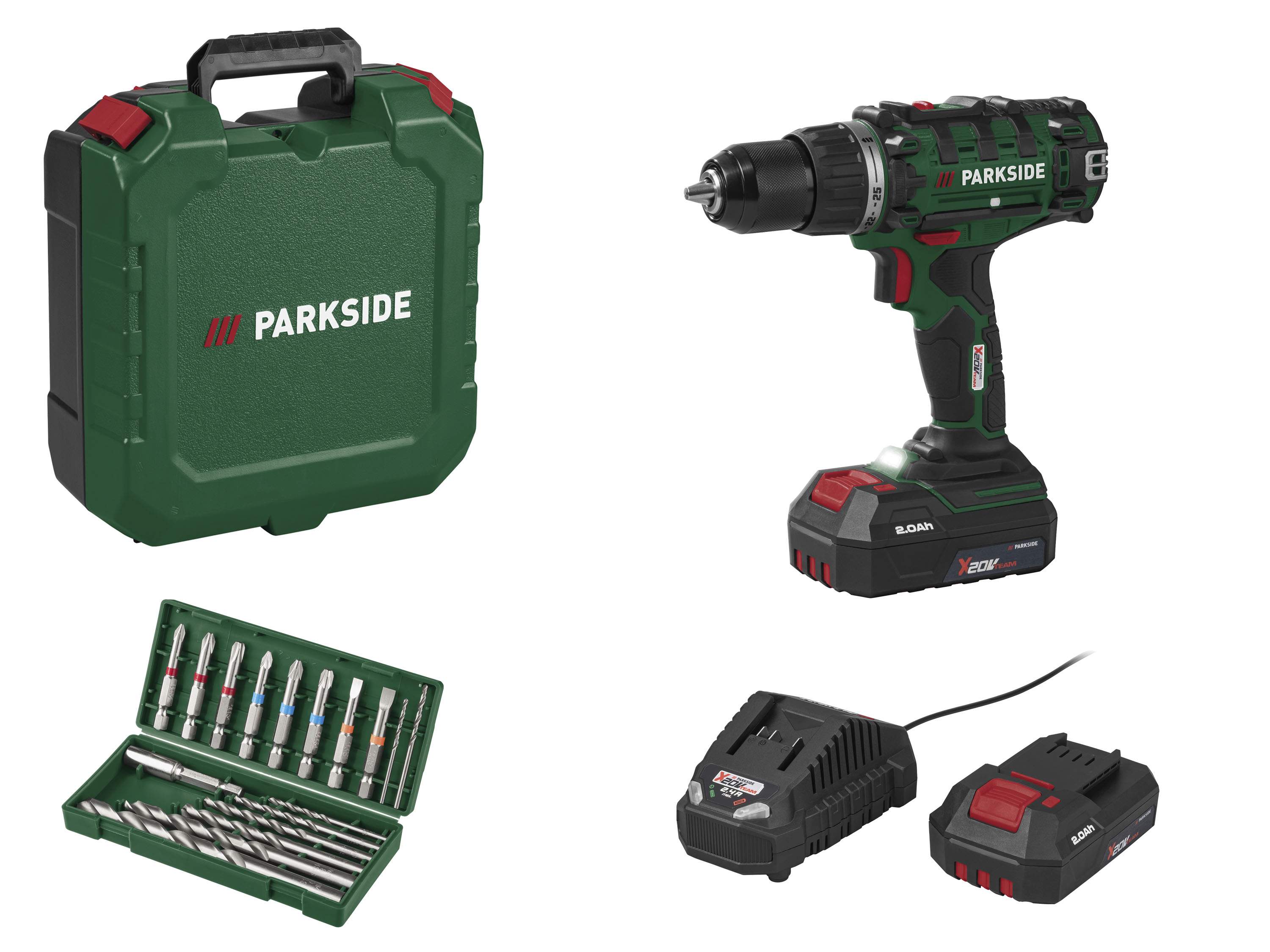 PARKSIDE® 20 V Akku-Bohrschrauber Starterset »PABS 20-Li I9 «, mit Akku und Ladegerät Bild 2