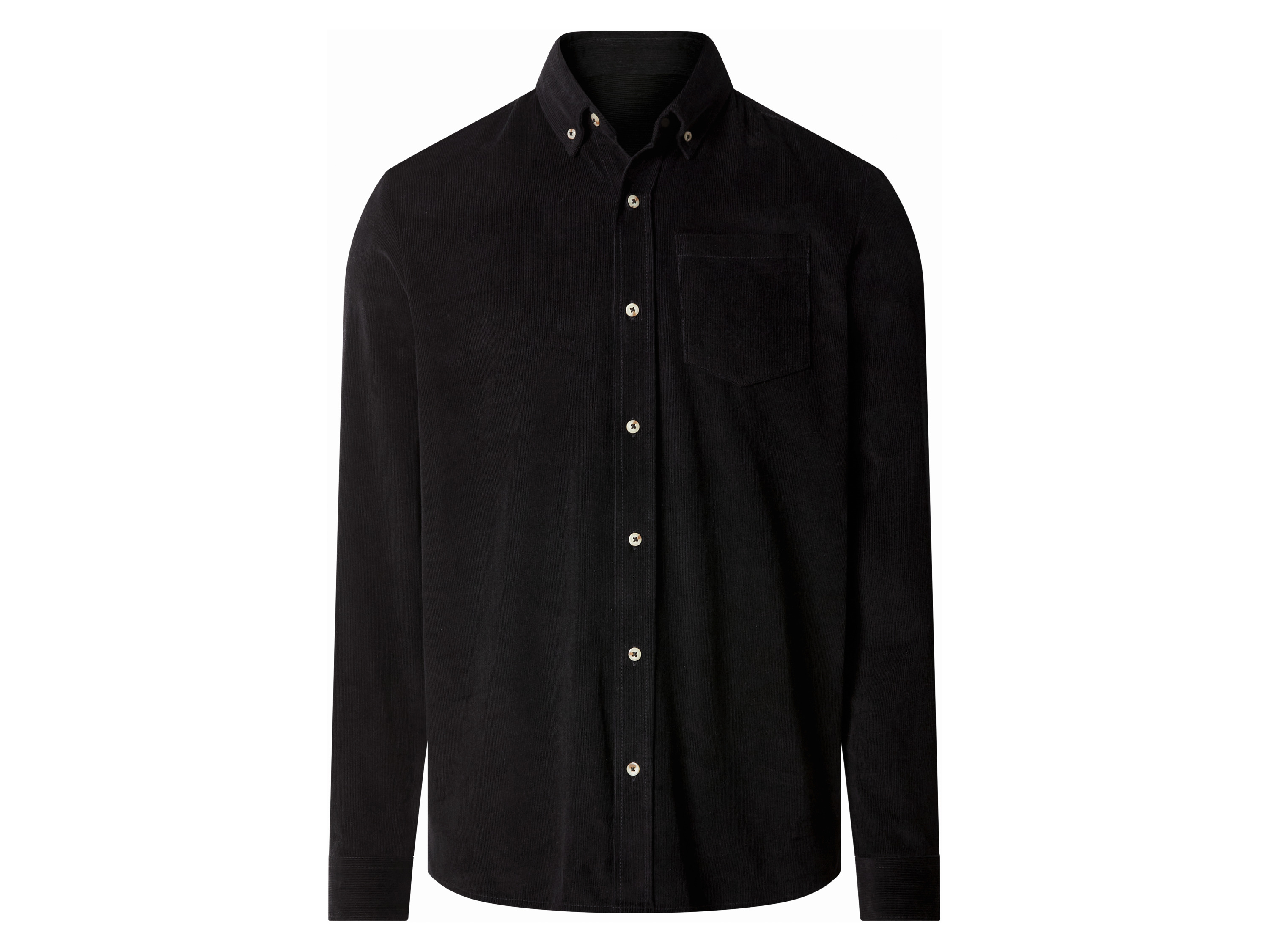 ESMARA MEN Herren Cord-Freizeithemd (Schwarz, S (44/46))