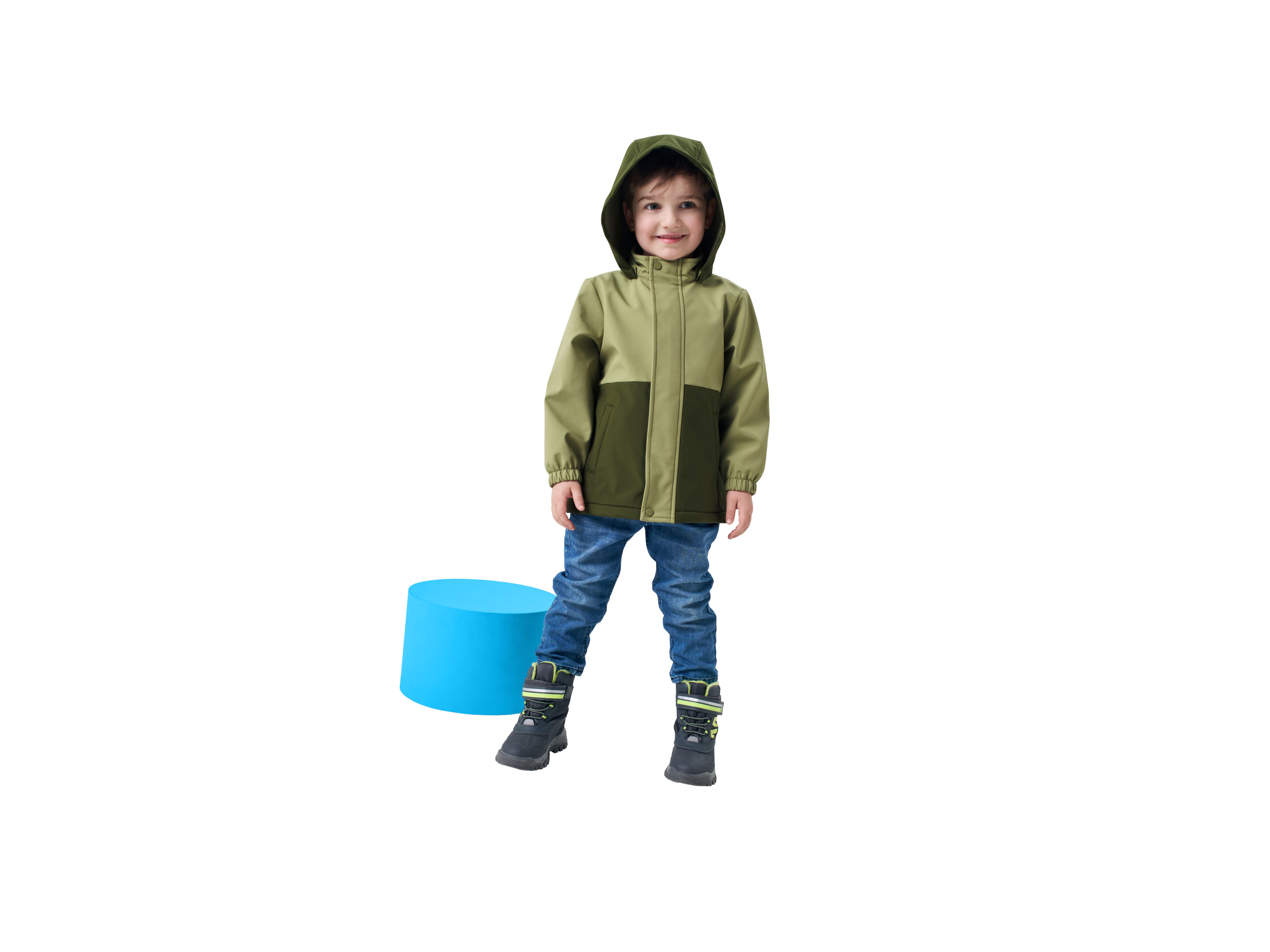 LUPILU® Kinder Softshelljacke mit Farbwechsel bei Regen (grün, 110/116) Bild 3