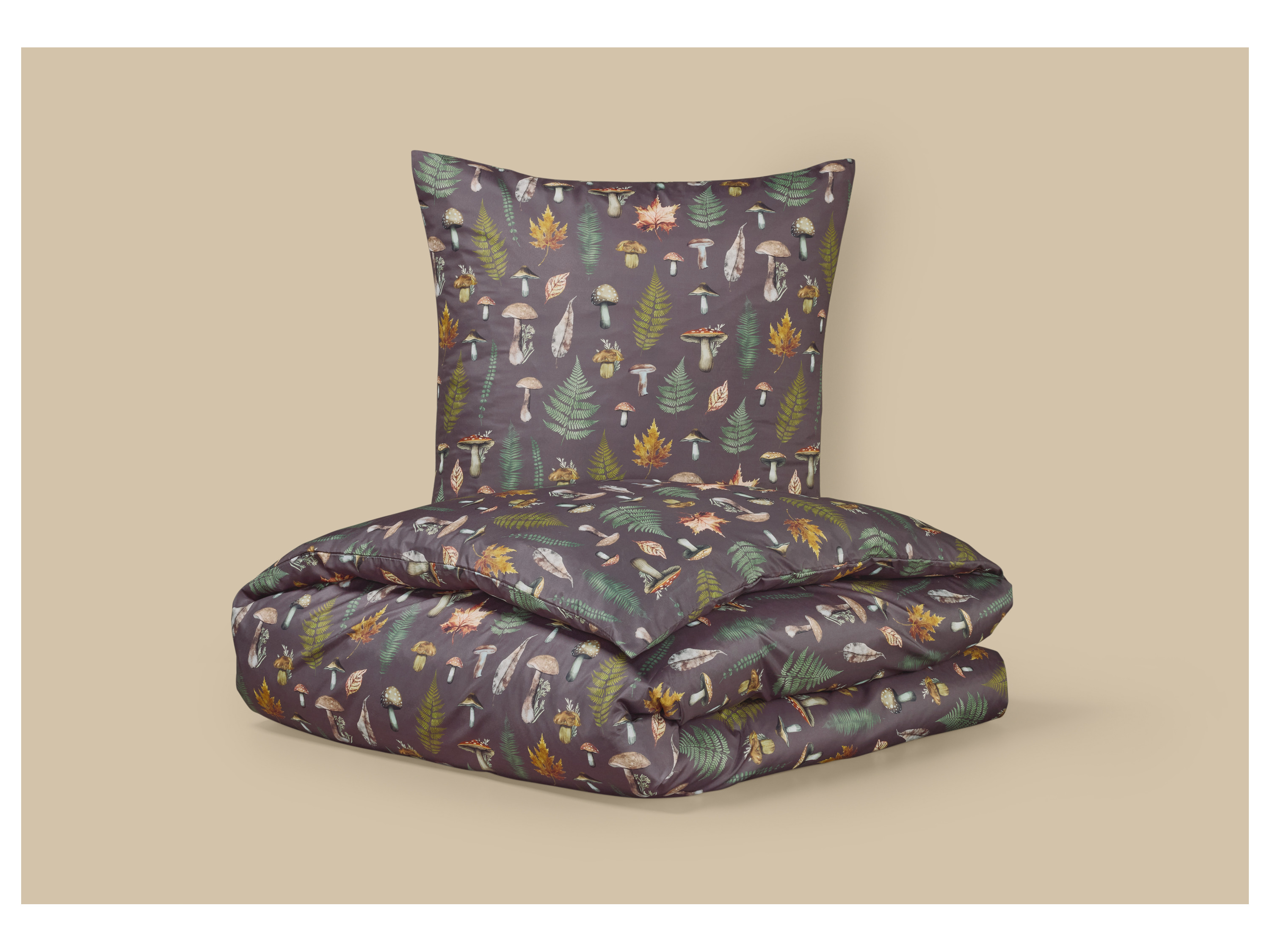 LIVARNO® Bettwäsche Mikrofaser Satin, 155 x 220 cm (Pilze)