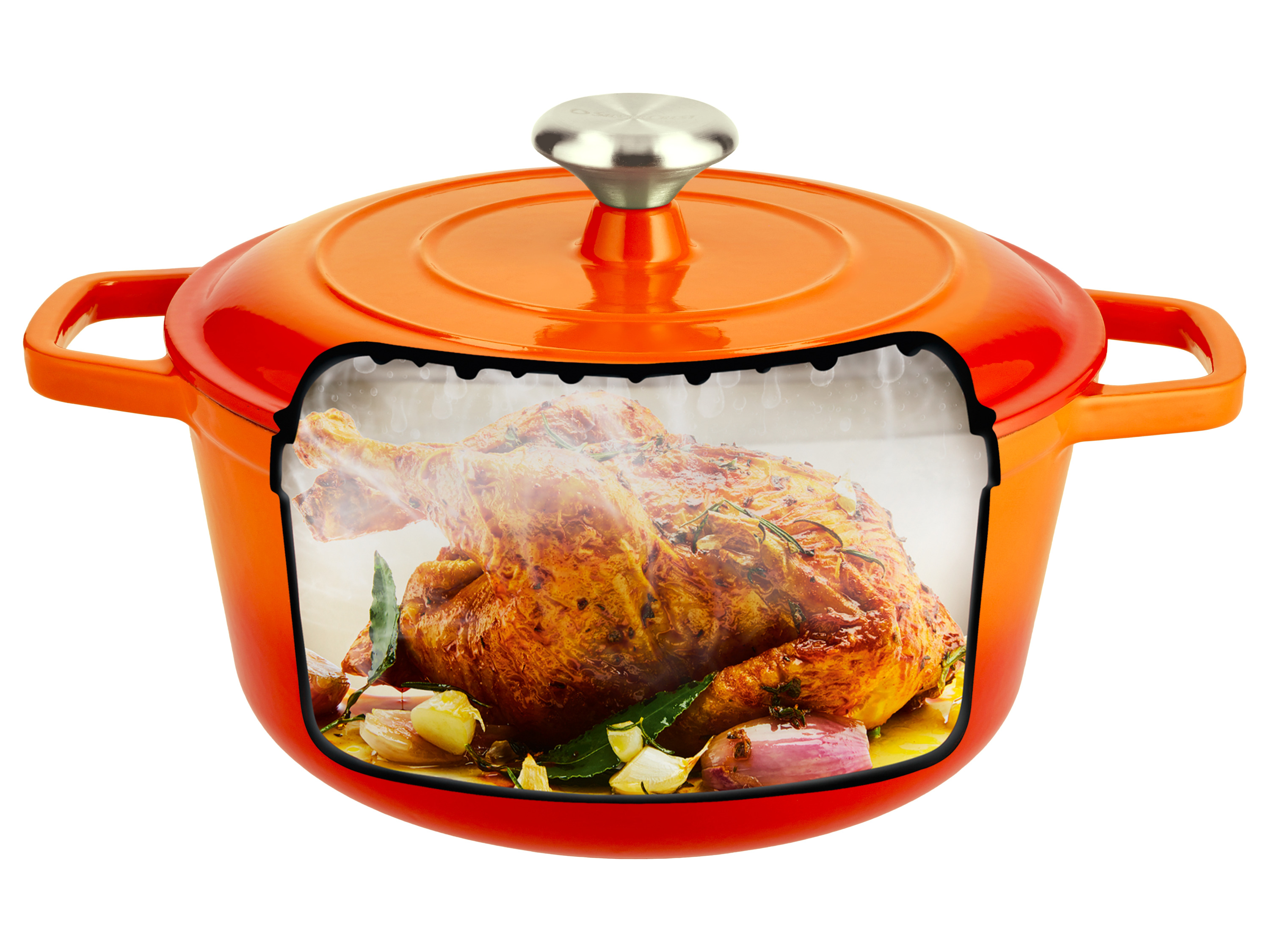 SILVERCREST® Premium Gusseisentopf, Ø 25 cm (Orange) Bild 3
