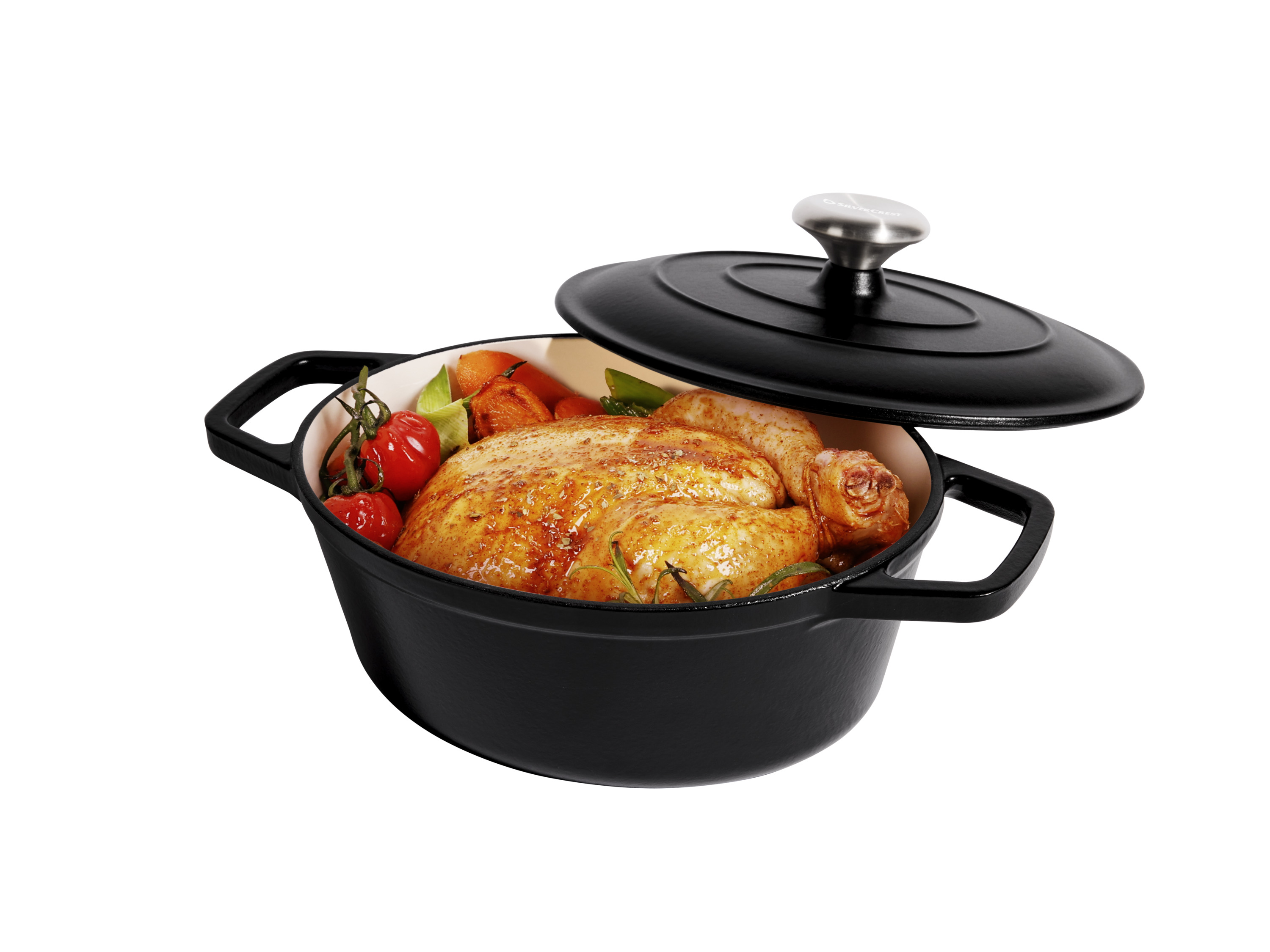 SILVERCREST® Premium Gusseisenbräter, Ø 24 cm (Schwarz)