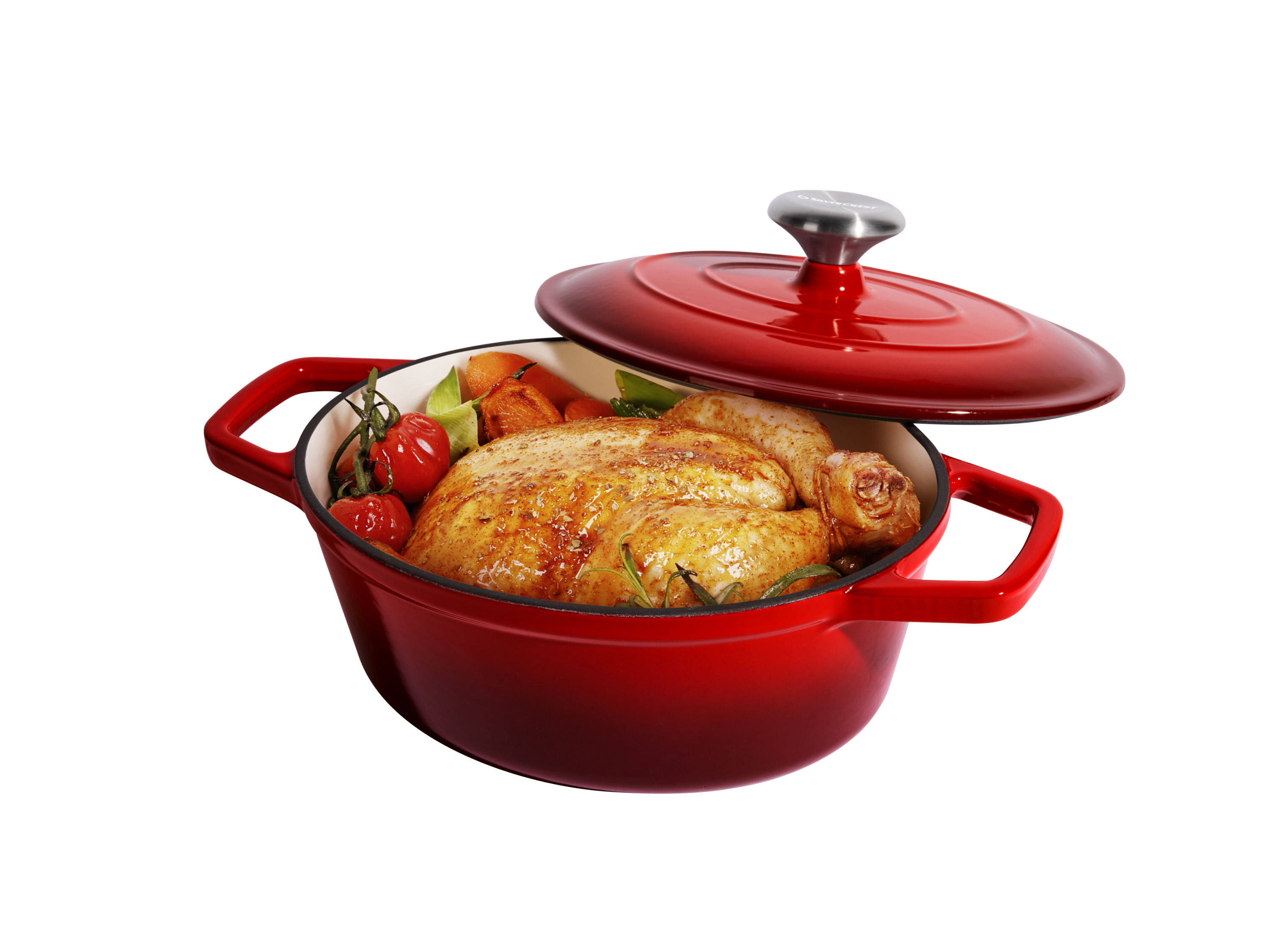 SILVERCREST® Premium Gusseisenbräter, Ø 24 cm (Rot) Bild 4