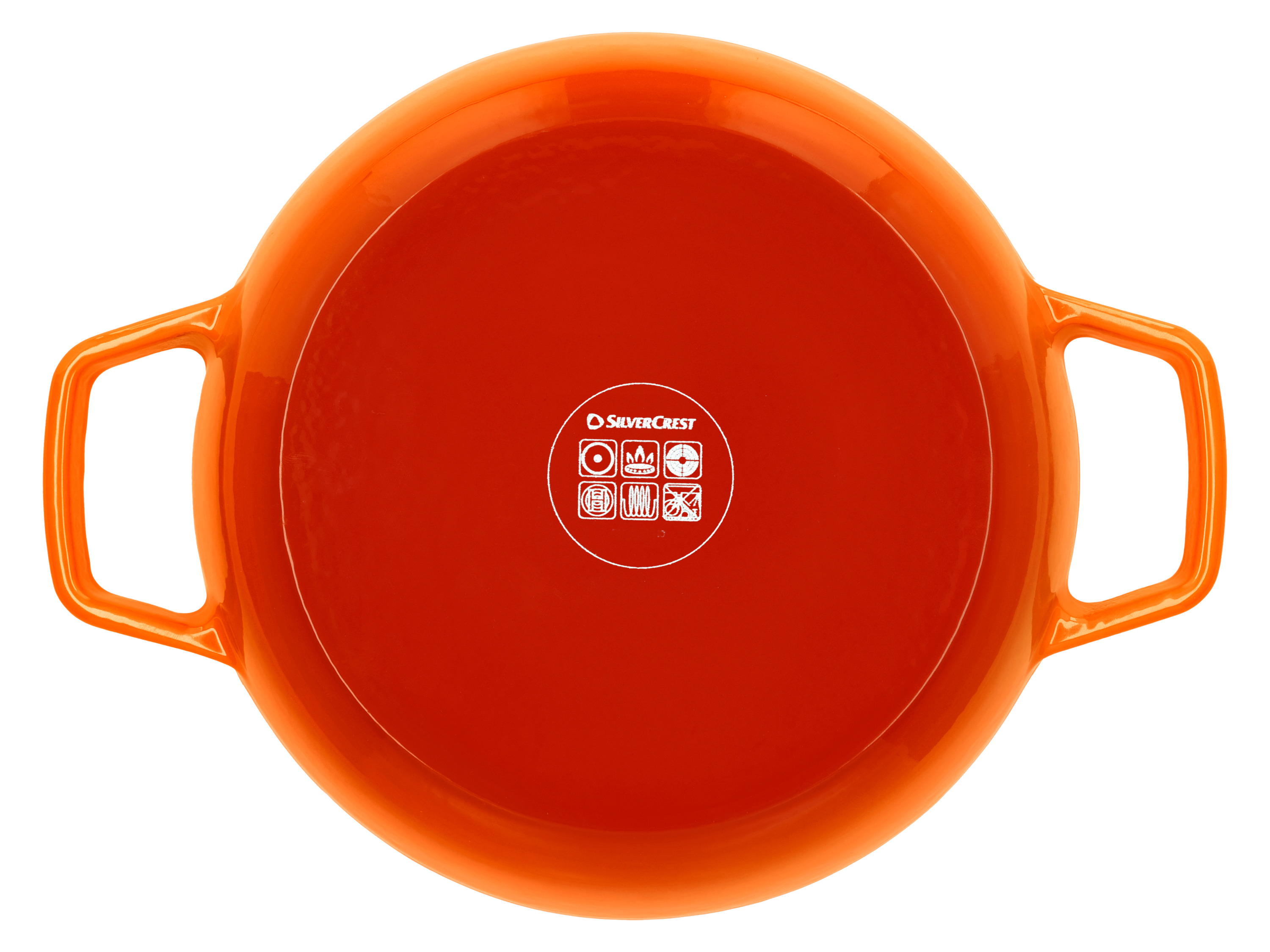 SILVERCREST® Premium-Gusseisenbrottopf / Premium-Gusseisenbrotbackform (Rund, Orange)