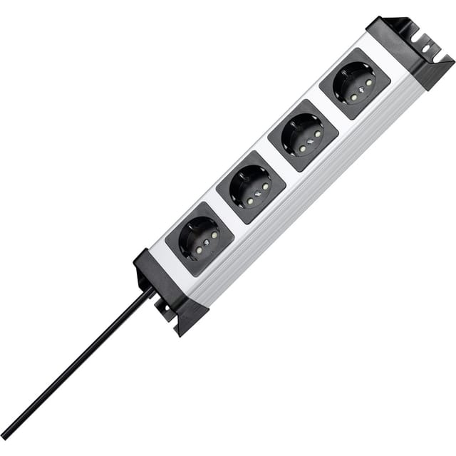 PVERSAL 4 - Steckdosenleiste POWERversal, 4-fach, 1,4 m, silber/schwarz