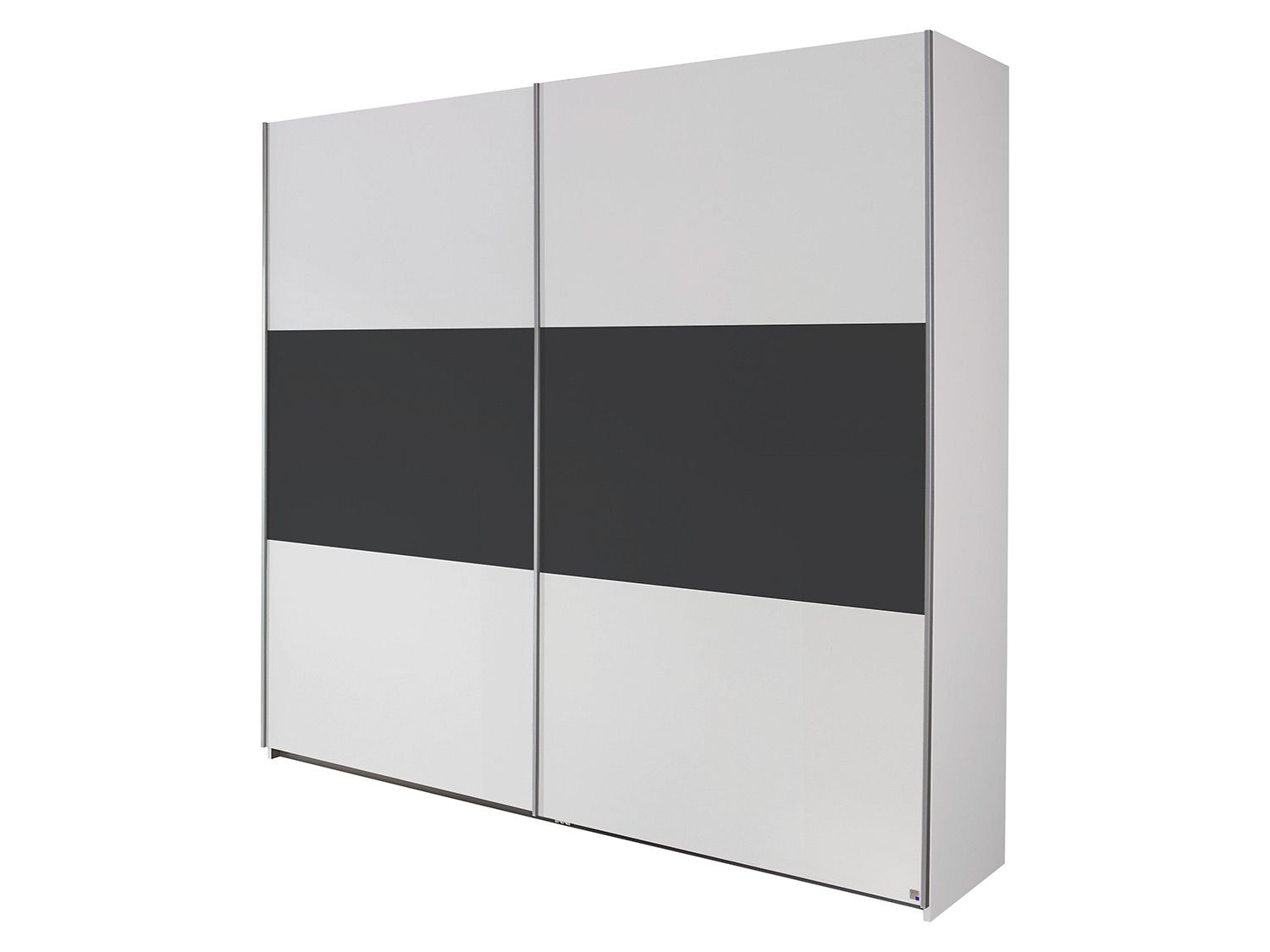 RAUCH BLUE Schwebetürenschrank Borba (mit Absetzung grau-metallic, Alpinweiß, Breite: 218 cm)