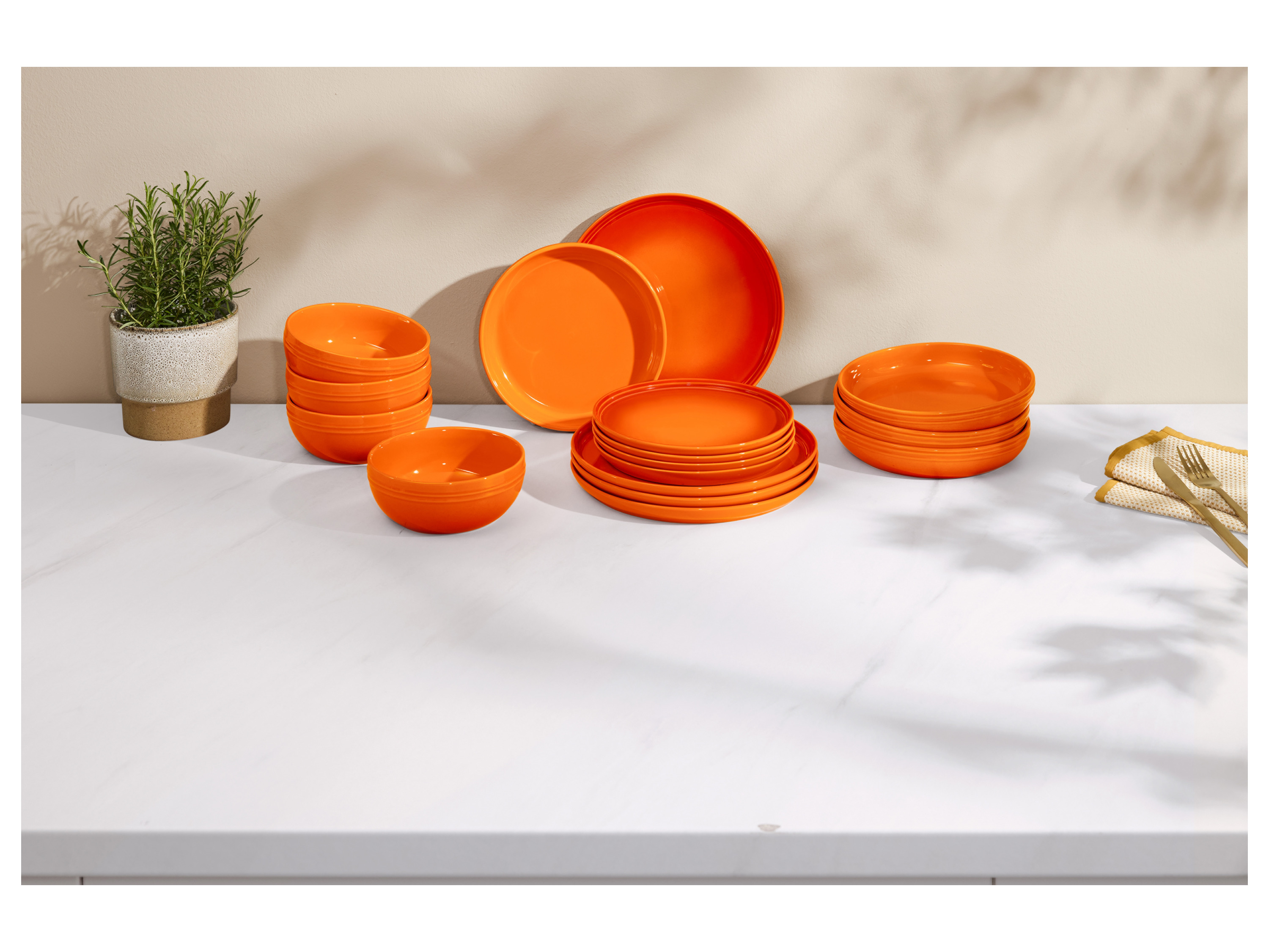 SILVERCREST® Geschirr-Set, 16-teilig (Orange) Bild 3
