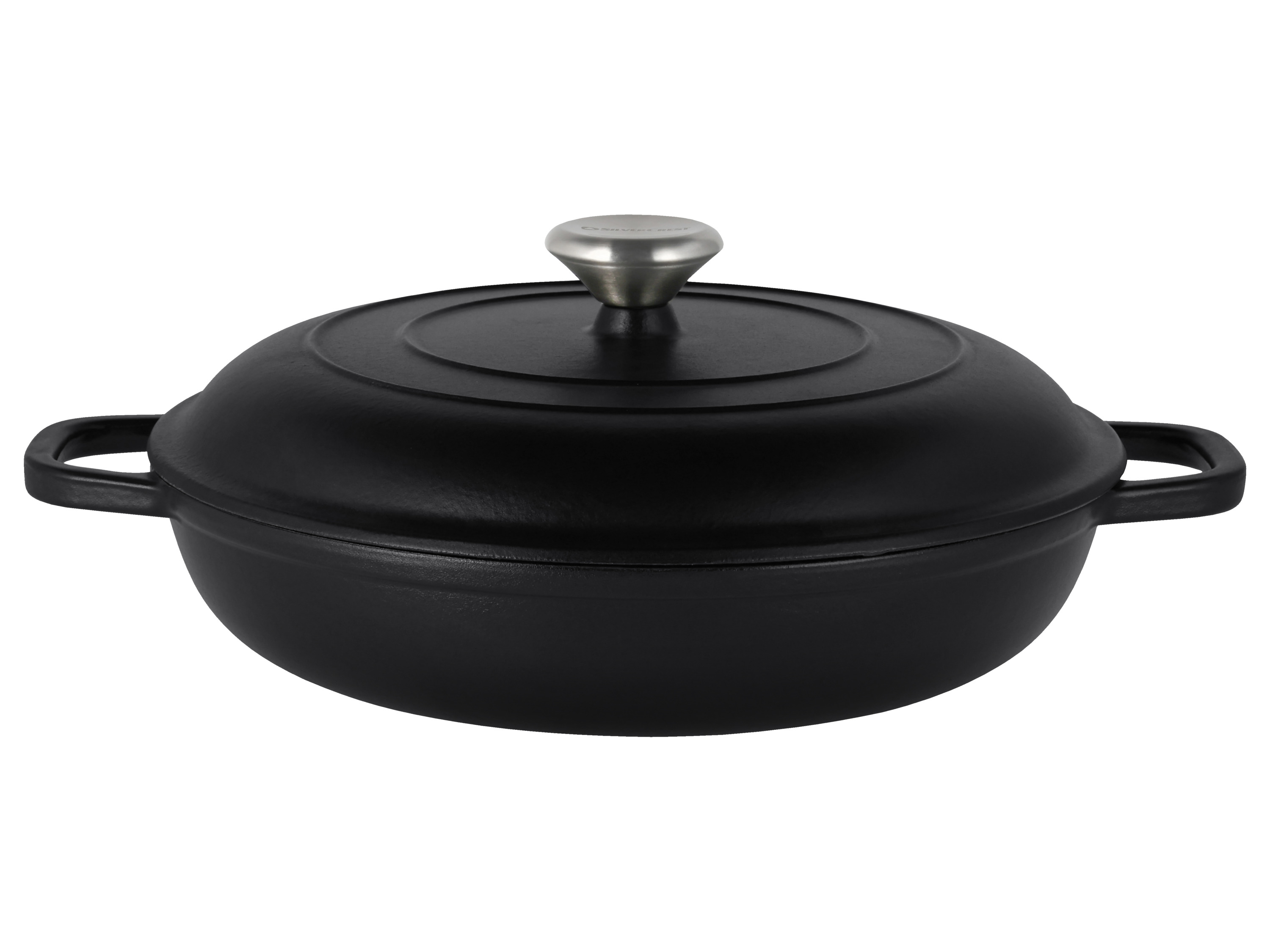 SILVERCREST® Premium-Gusseisenservierpfanne, Ø 30 cm (Schwarz)
