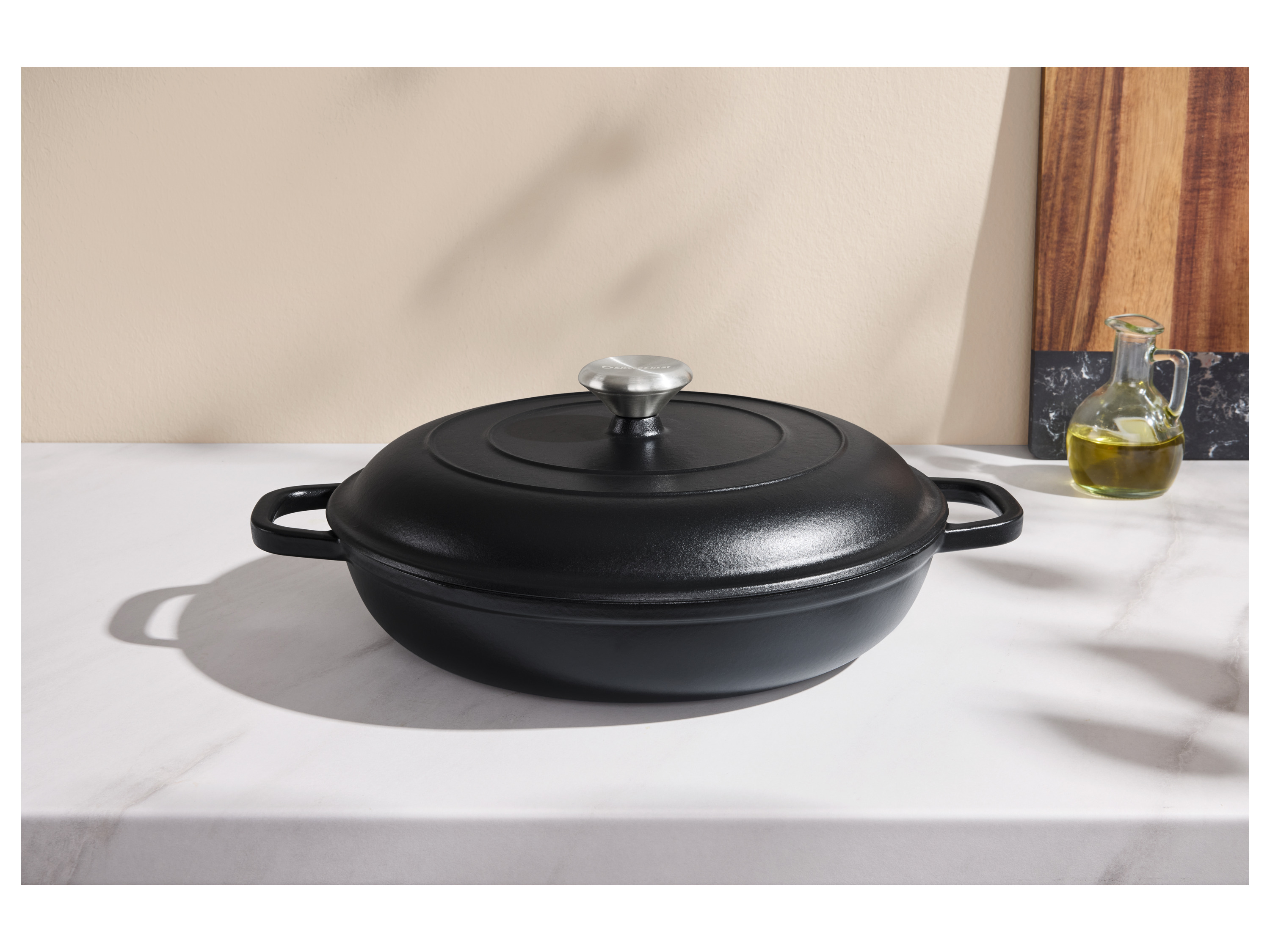 SILVERCREST® Premium-Gusseisenservierpfanne, Ø 30 cm (Schwarz) Bild 2