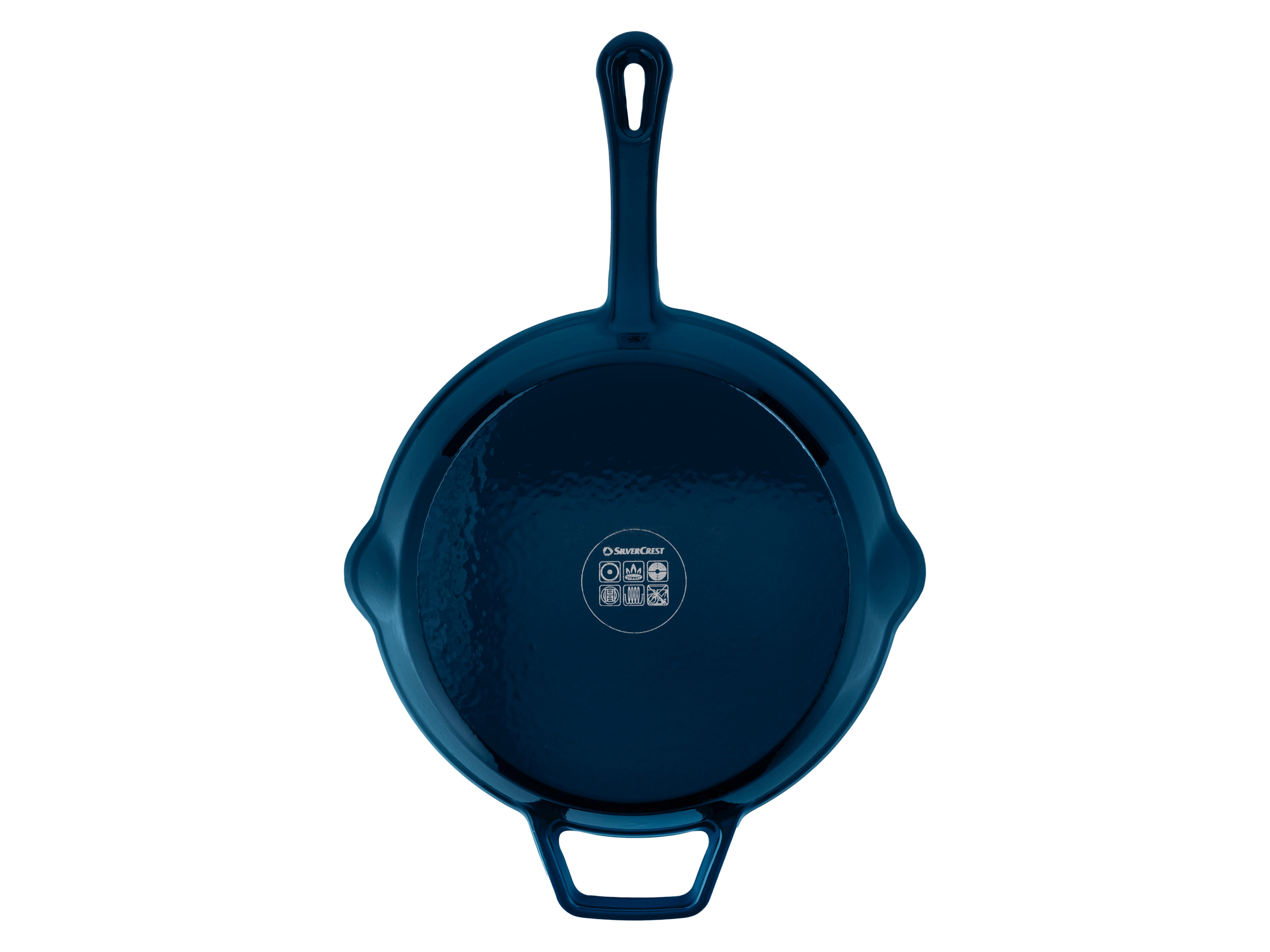 SILVERCREST® Premium-Gusseisengrillpfanne / Premium-Gusseisenpfanne (Rund, Blau)