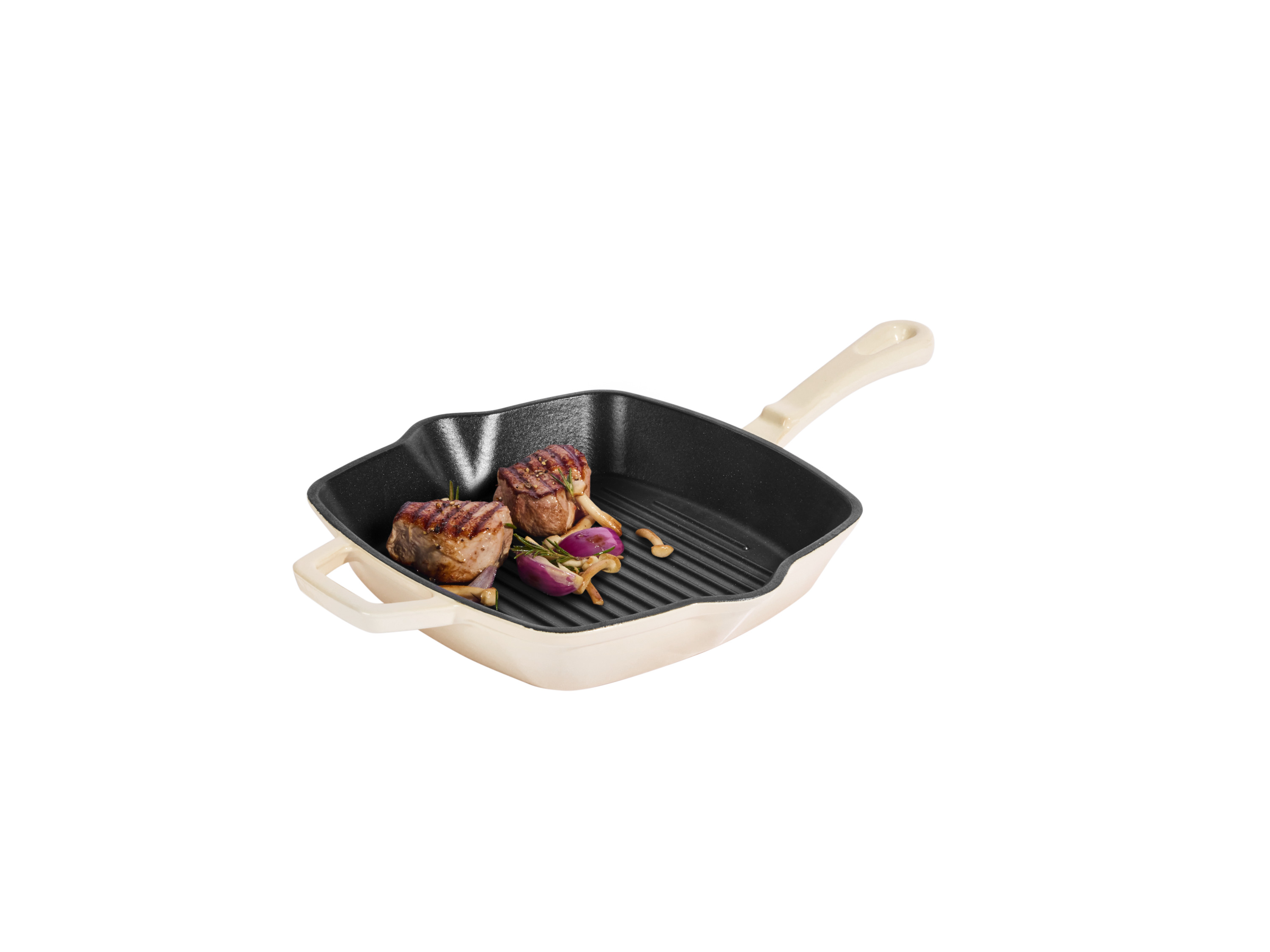 SILVERCREST® Premium-Gusseisengrillpfanne / Premium-Gusseisenpfanne (Eckig, Creme)